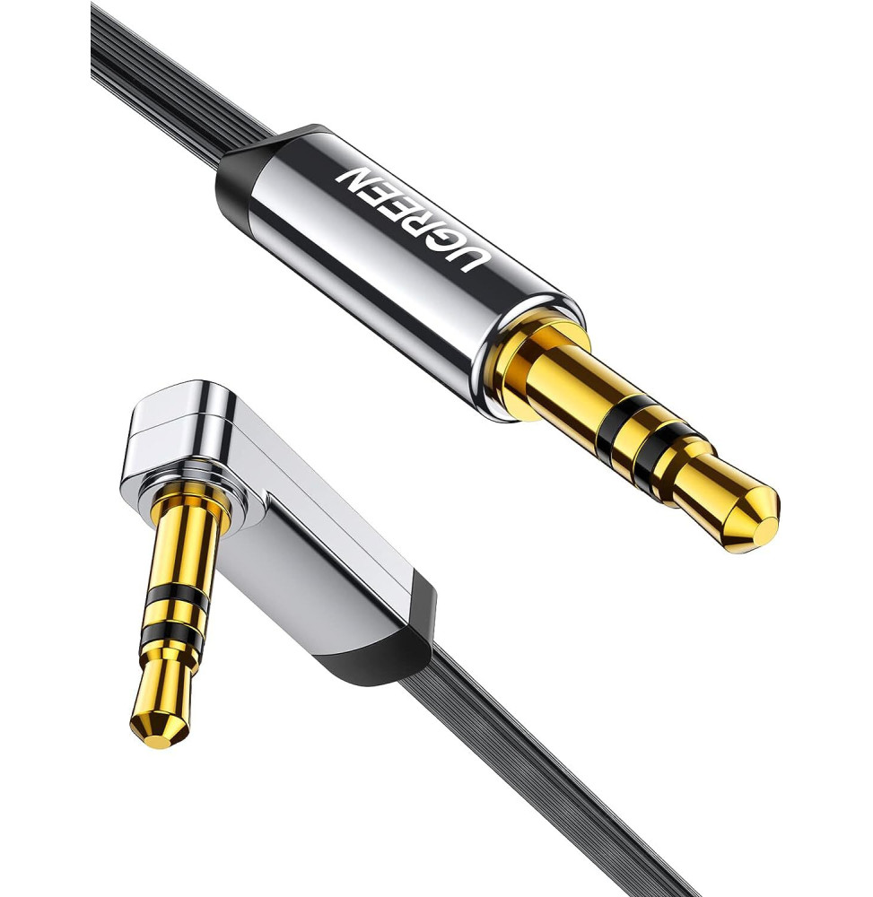 Câble Audio Jack plat Coudé 3.5mm 2M 10599