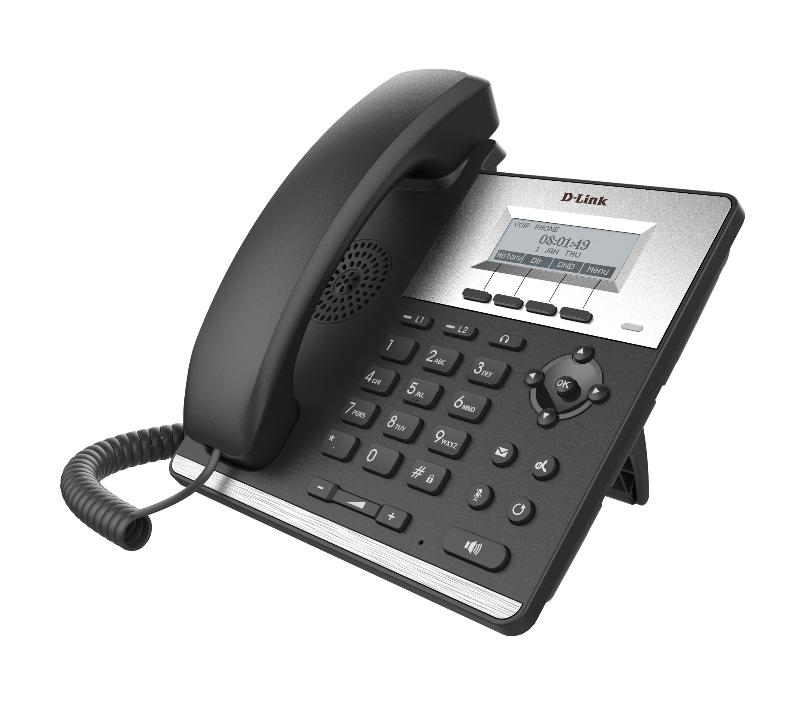 Téléphone IP SIP avec 1 Prise en charge PoE 10/100 Mbps 1 Port LAN 10/100 Mbps Ecran LCD DPH-120SE/F2A