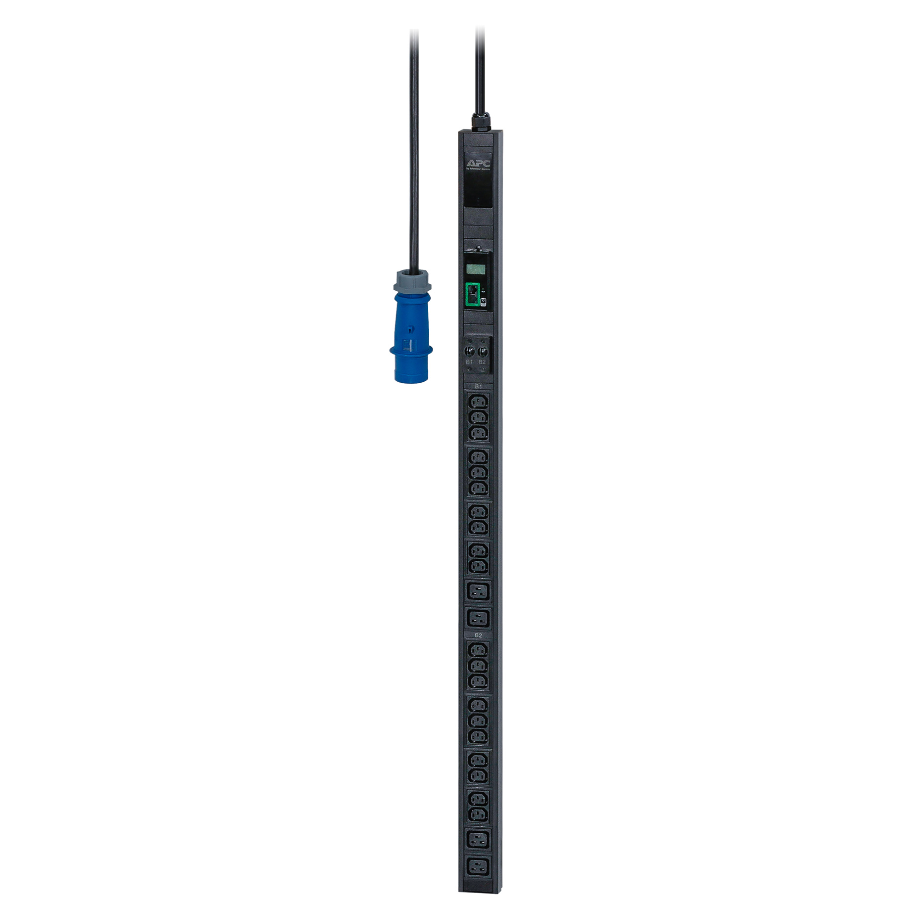 PDU Easy APC avec Compteur Zéro U 32 A 230 V (20)C13 et (4)C19 ? IEC309 12 M EPDU1132M