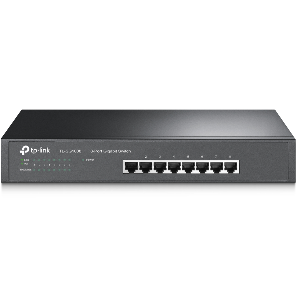 Switch Gigabit Tplink 8 ports, 8 ports RJ45 10/100/1000M Rack 1U 13 pouces TL-SG1008
