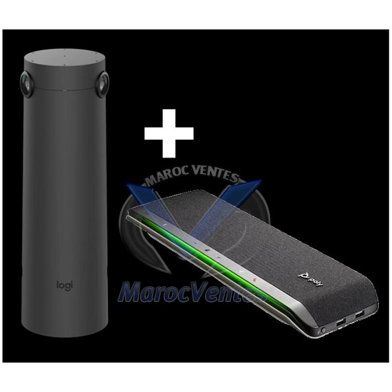 KIT BUNDLE CAMÉRA DE VISIOCONFÉRENCE SUR TABLE 360°  LOGITECH SIGHT + AUDIOCONFERENCE POLY SYNC 40 SIGHT + SYNC 40